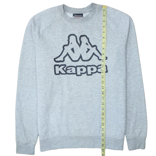 Kappa Mens Grey Logo Pullover Sweatshirt Medium Regular Fit