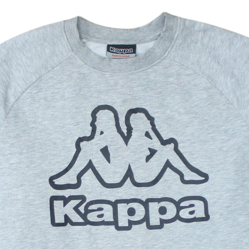 Kappa Mens Grey Logo Pullover Sweatshirt Medium Regular Fit