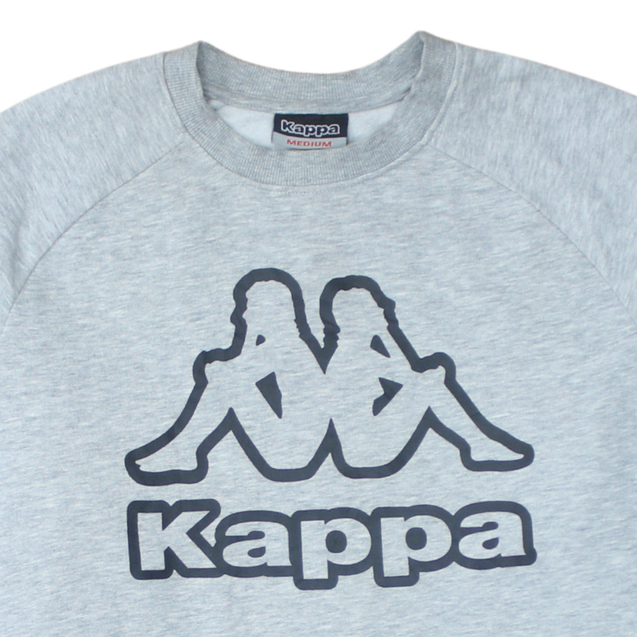 Kappa Mens Grey Logo Pullover Sweatshirt Medium Regular Fit
