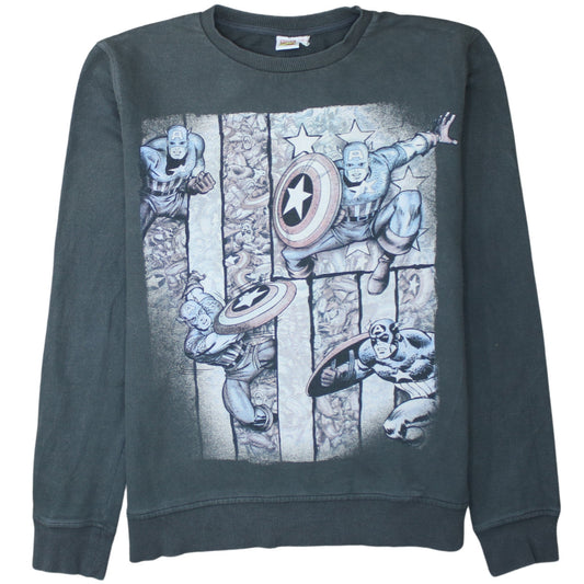 Cedar Wood State Men’s Grey Captain America Comic Sweatshirt L