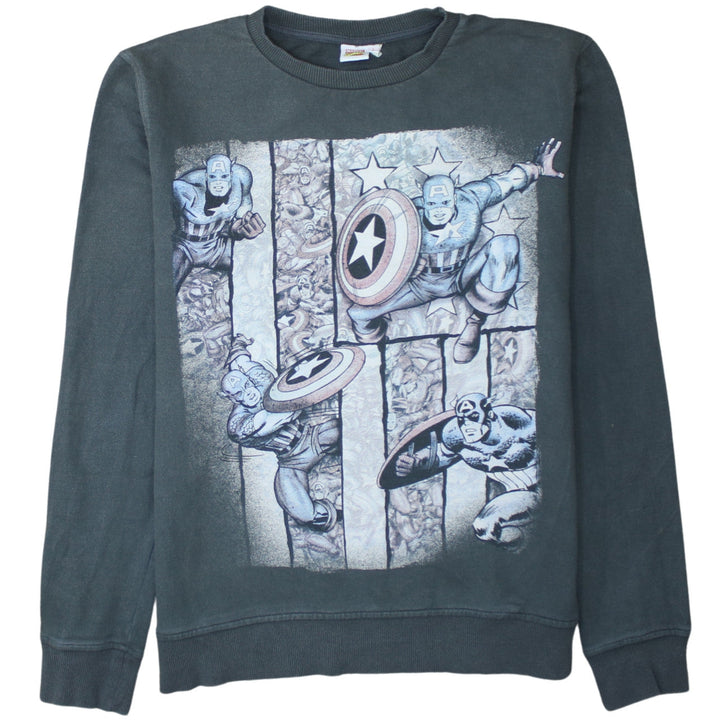 Cedar Wood State Men’s Grey Captain America Comic Sweatshirt L