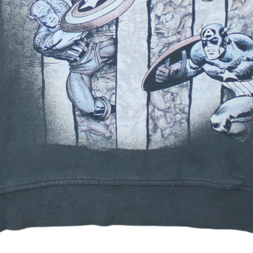 Cedar Wood State Men’s Grey Captain America Comic Sweatshirt L