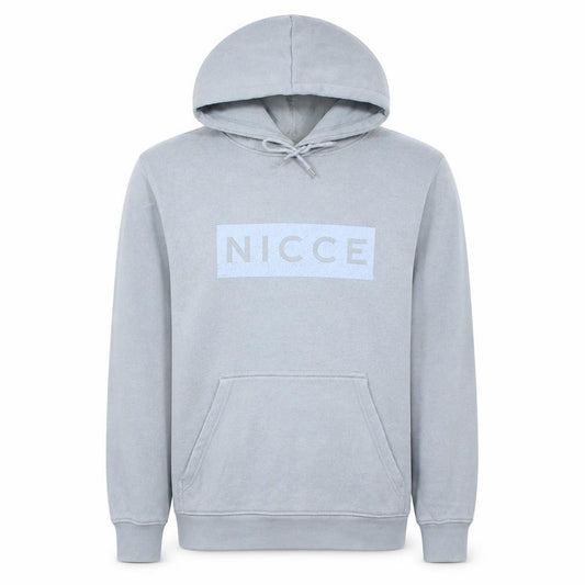 Front view of NICCE Men's Grey Pullover Hoodie Medium Classic Fleece Sweatshirt