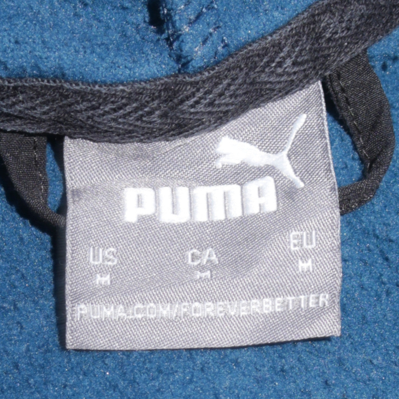 Puma Men's Blue Full Zip Hoodie Size M with Logo Detail