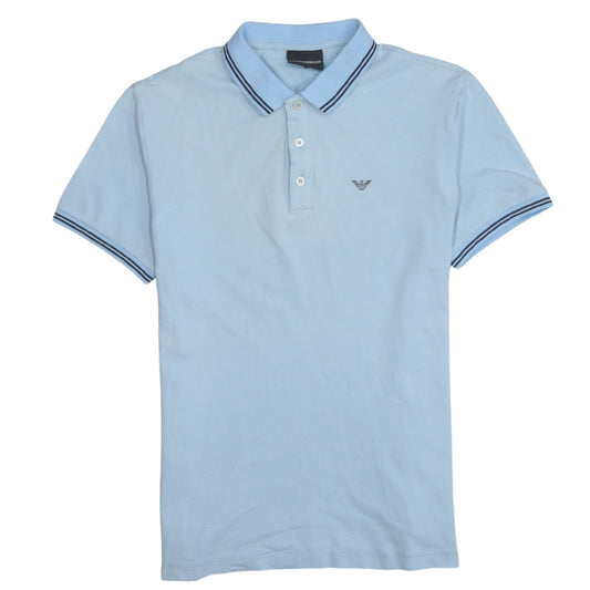 Emporio Armani Men's Blue Slim Fit Cotton Polo Shirt M