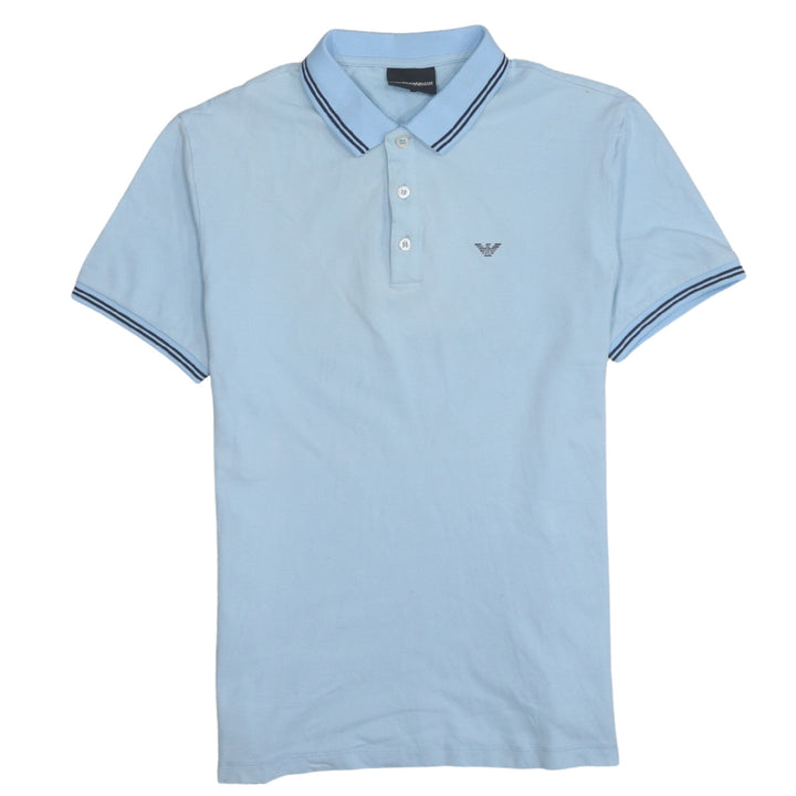 Emporio Armani Men's Blue Slim Fit Cotton Polo Shirt M