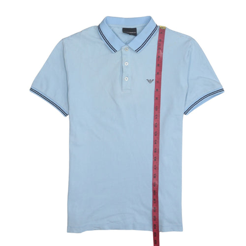 Emporio Armani Men's Blue Slim Fit Cotton Polo Shirt M