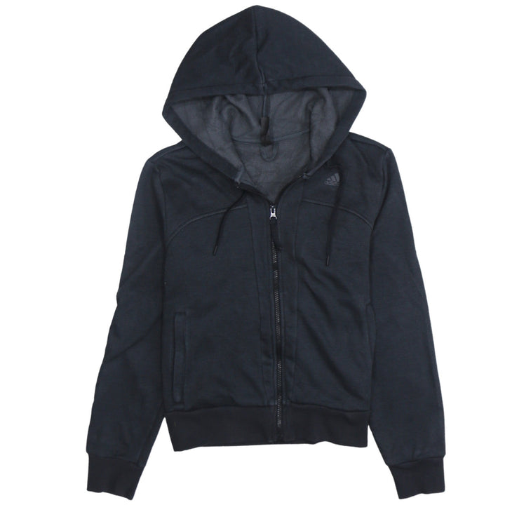 Adidas Womens Black Full Zip Hoodie Sweatshirt M UK 12 Sportswear