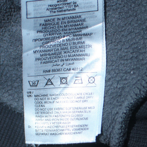 Adidas Womens Black Full Zip Hoodie Sweatshirt M UK 12 Sportswear