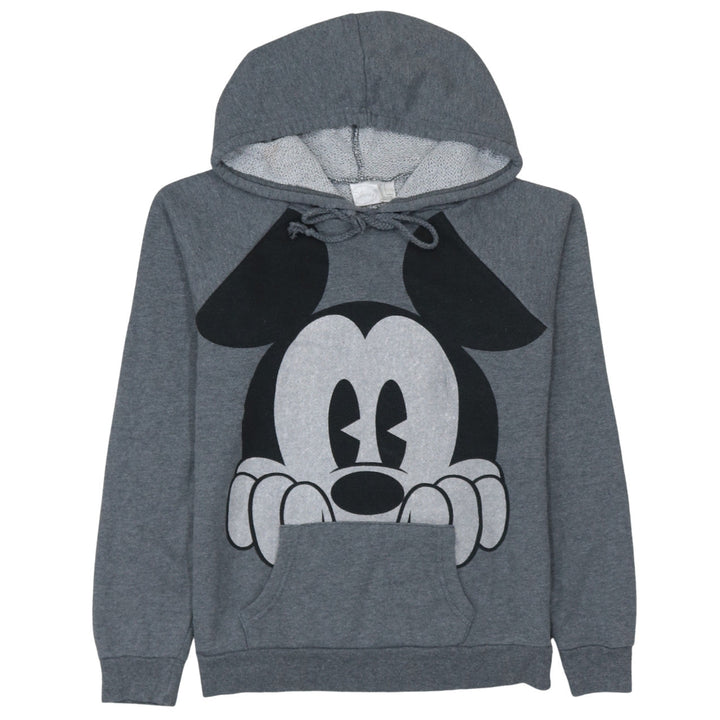 Disney Women's Grey Pullover Hoodie Small Mickey Mouse Graphic