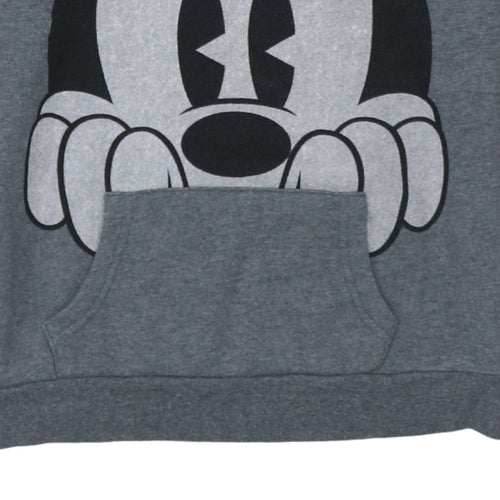 Disney Women's Grey Pullover Hoodie Small Mickey Mouse Graphic