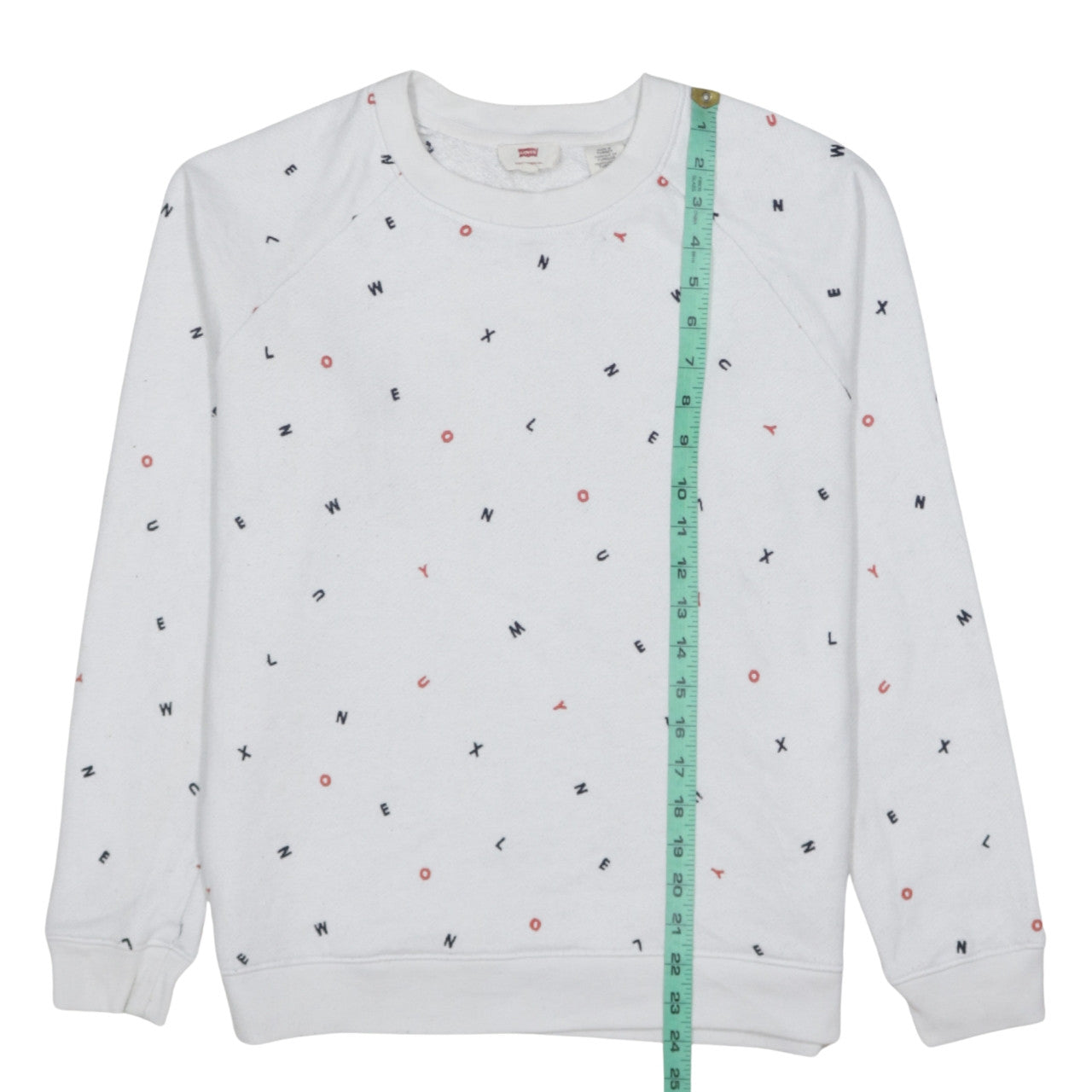 Levi's Womens White Letter Print Pullover Sweatshirt Size S