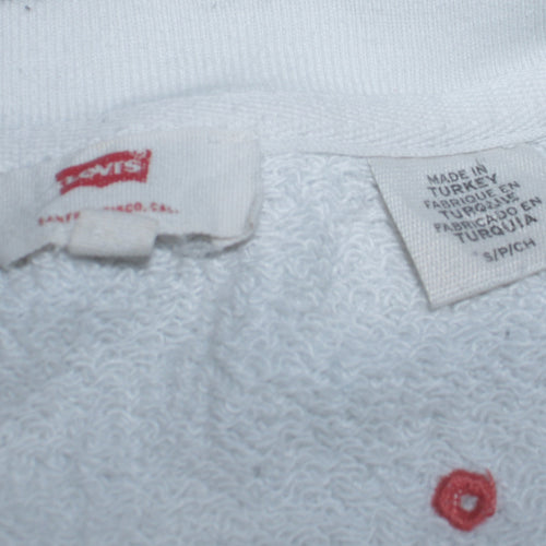 Levi's Womens White Letter Print Pullover Sweatshirt Size S