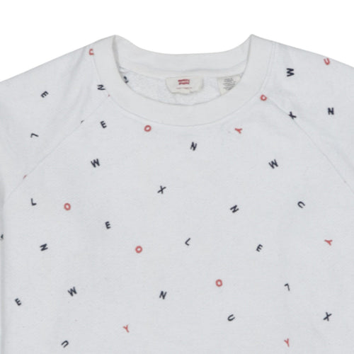 Levi's Womens White Letter Print Pullover Sweatshirt Size S