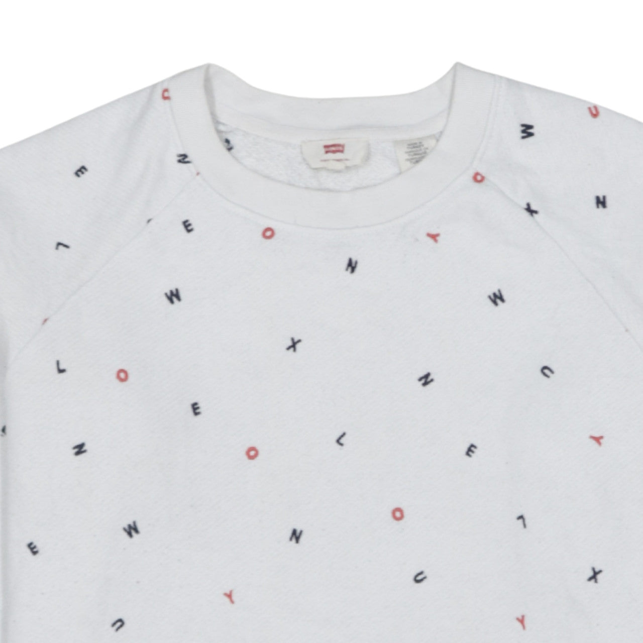 Levi's Womens White Letter Print Pullover Sweatshirt Size S