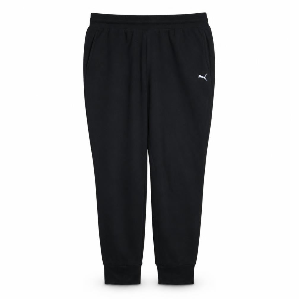 Front view of Puma Women's Black Jogger Trousers, size L, Comfortable Fleece