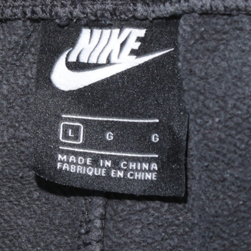 Nike Men's Black Fleece Sweatpants L Regular Fit Elastic Waist
