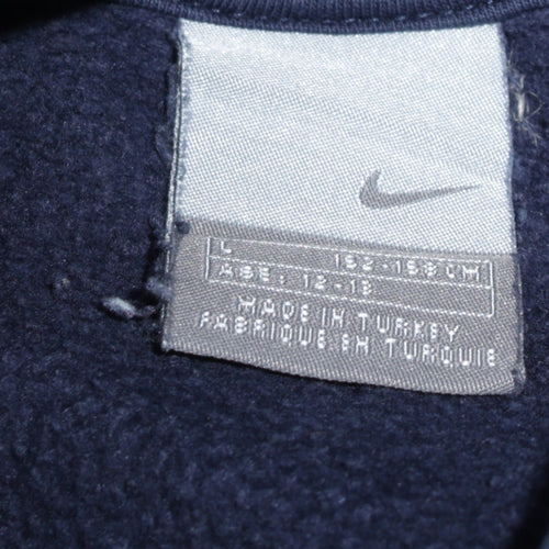 Nike Boys Blue Pullover Hoodie L 13 Years Fleece Logo Regular Fit