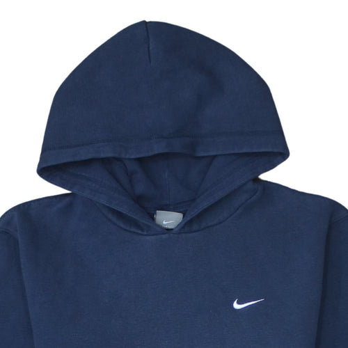 Nike Boys Blue Pullover Hoodie L 13 Years Fleece Logo Regular Fit
