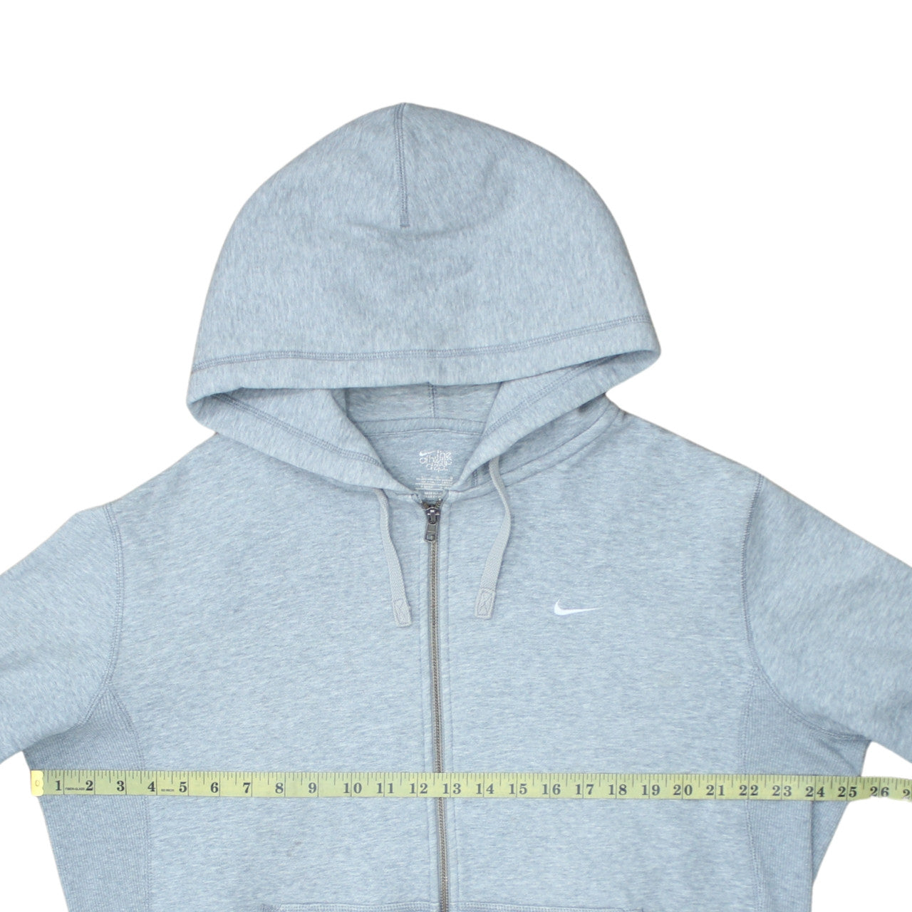 Nike Men Grey Full Zip Hoodie L Regular Fit Sports Fleece
