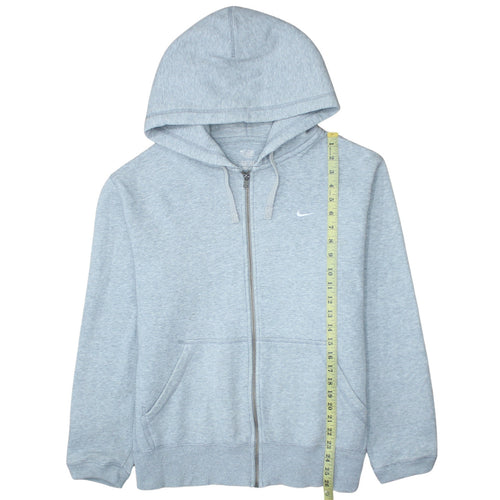 Nike Men Grey Full Zip Hoodie L Regular Fit Sports Fleece