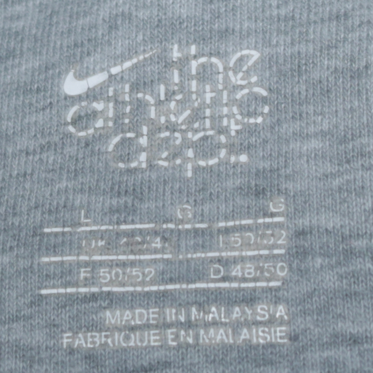 Nike Men Grey Full Zip Hoodie L Regular Fit Sports Fleece
