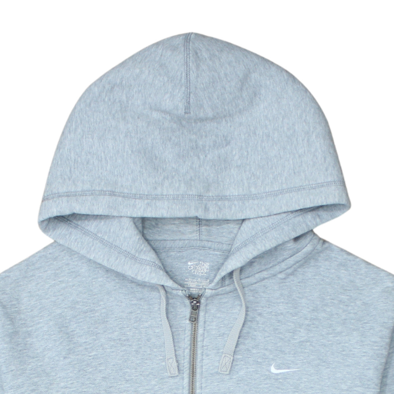 Nike Men Grey Full Zip Hoodie L Regular Fit Sports Fleece