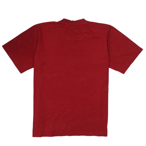 Adidas Men's Red Cotton Short Sleeve Sports Logo T-Shirt Size M