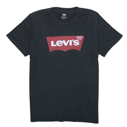 Levi's Men's Black Graphic Logo Crew Neck Cotton T-Shirt M