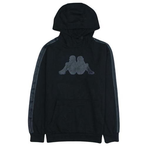 Kappa Men's Black Medium Pullover Hoodie with Logo Detail