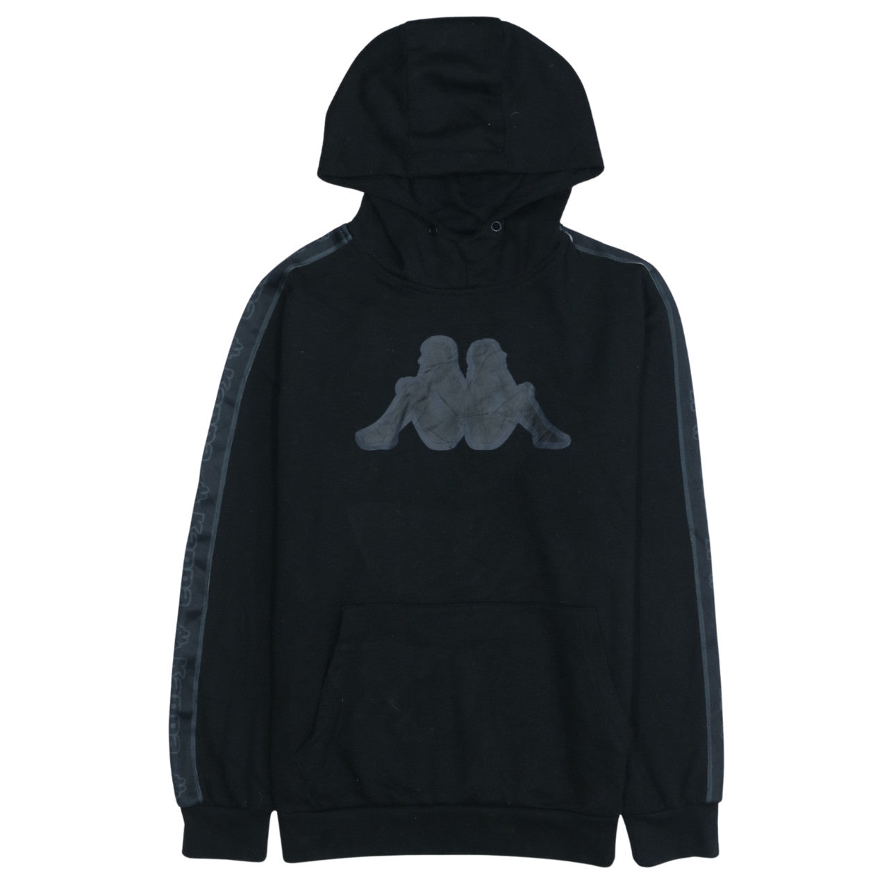 Kappa Men's Black Medium Pullover Hoodie with Logo Detail