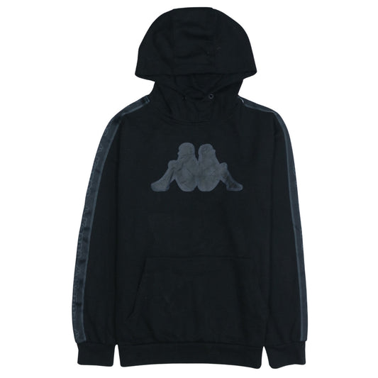 Kappa Men's Black Medium Pullover Hoodie with Logo Detail