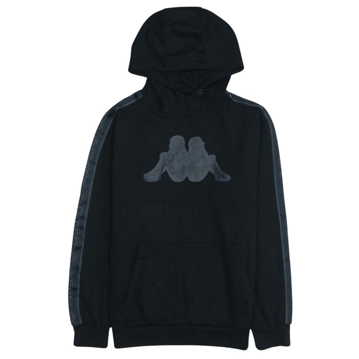 Kappa Men's Black Medium Pullover Hoodie with Logo Detail