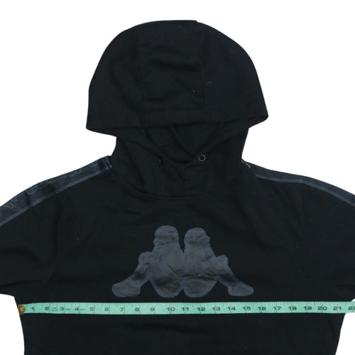 Kappa Men's Black Medium Pullover Hoodie with Logo Detail