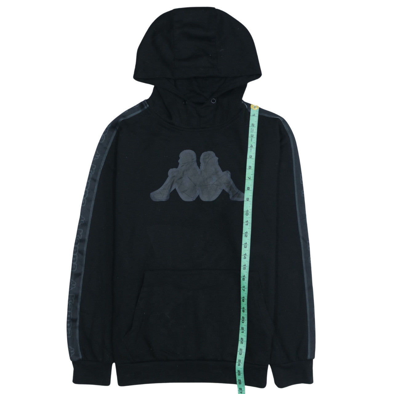 Kappa Men's Black Medium Pullover Hoodie with Logo Detail