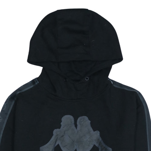 Kappa Men's Black Medium Pullover Hoodie with Logo Detail
