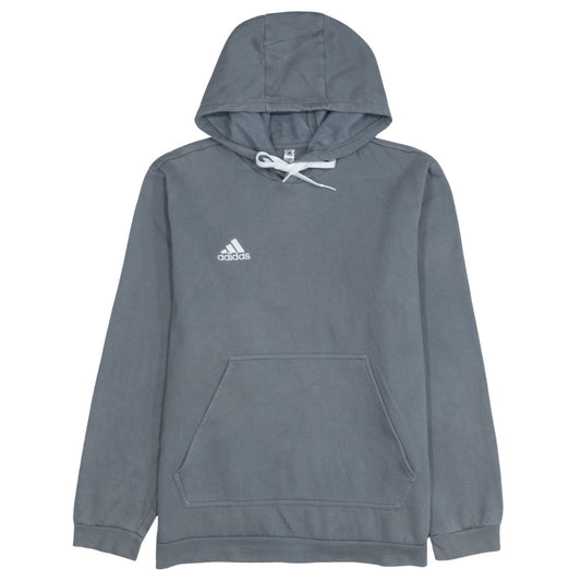 Adidas Mens Grey Pullover Hoodie L Regular Fit Fleece Sportswear