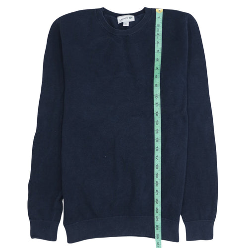 Lacoste Men's Blue Cotton Crew Neck Pullover Jumper Size S