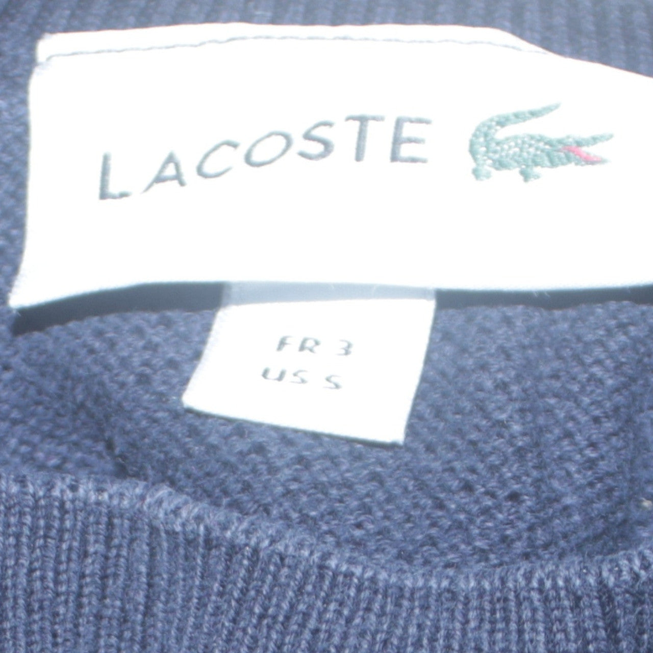 Lacoste Men's Blue Cotton Crew Neck Pullover Jumper Size S