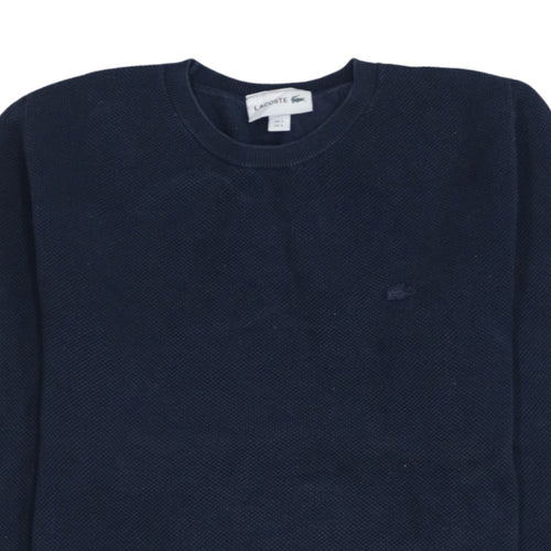 Lacoste Men's Blue Cotton Crew Neck Pullover Jumper Size S