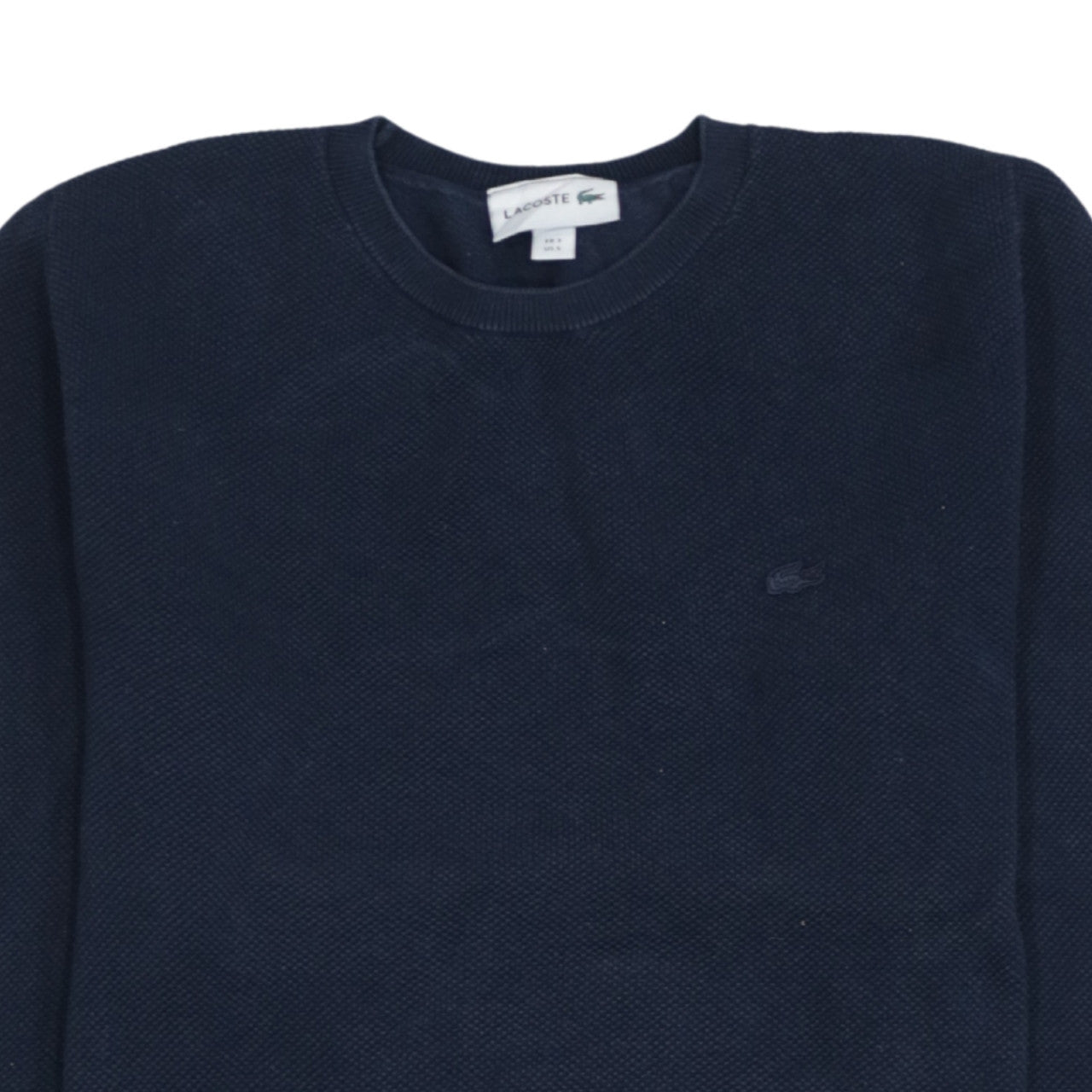 Lacoste Men's Blue Cotton Crew Neck Pullover Jumper Size S