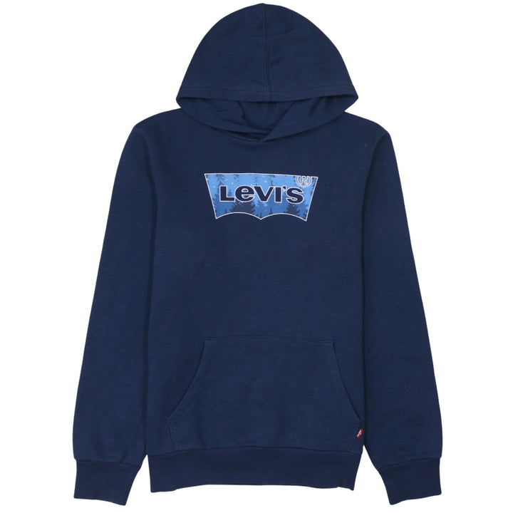 Levi's Boys Blue Pullover Hoodie 16 Years Graphic Logo Cotton Blend