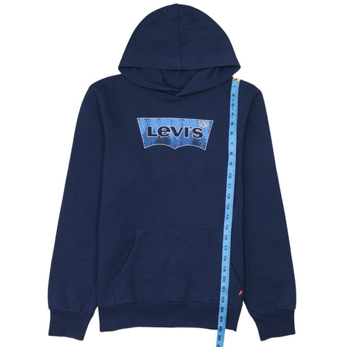 Levi's Boys Blue Pullover Hoodie 16 Years Graphic Logo Cotton Blend