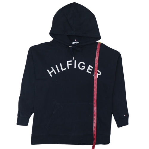 Tommy Hilfiger Women's Navy XS Pullover Hoodie with Logo Design