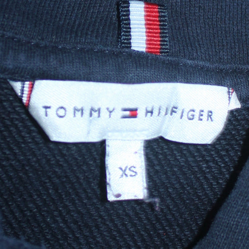 Tommy Hilfiger Women's Navy XS Pullover Hoodie with Logo Design
