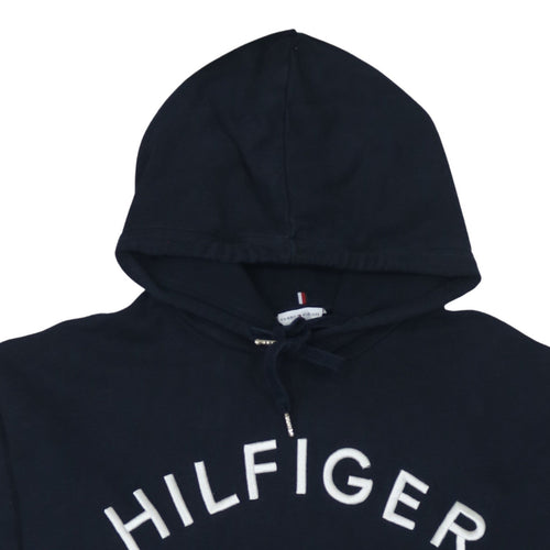Tommy Hilfiger Women's Navy XS Pullover Hoodie with Logo Design