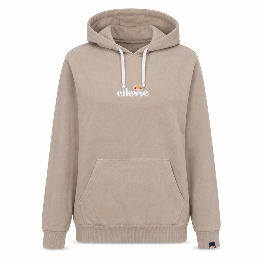 Ellesse Womens Beige Pullover Hoodie UK 12 Cotton Casual Sweatshirt