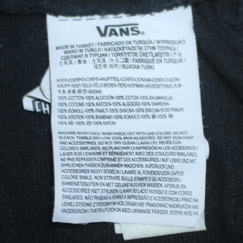 Vans Womens Black XS Pullover Hoodie Hooded Sweatshirt Cotton