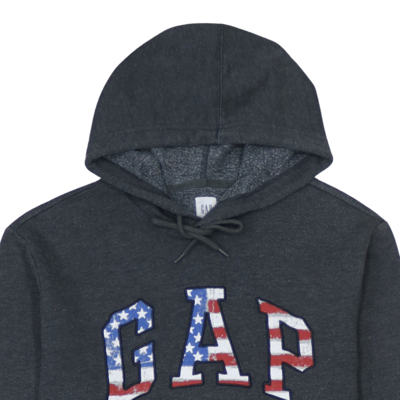 GAP Men's Grey USA Flag Logo Pullover Hoodie Size L