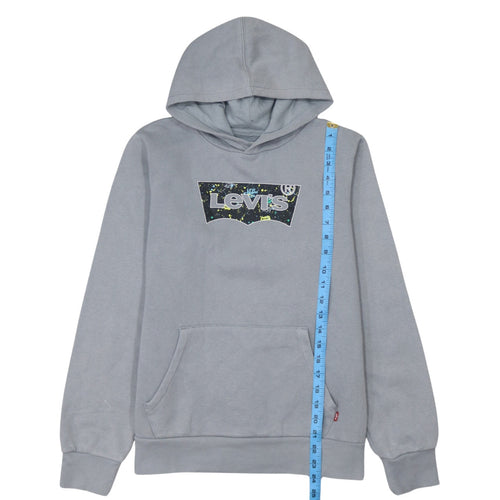 Levi's Boys Grey Pullover Hoodie 16 Years Graphic Print Fleece Sweatshirt